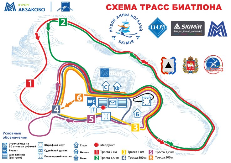 Схема горнолыжных трасс абзаково